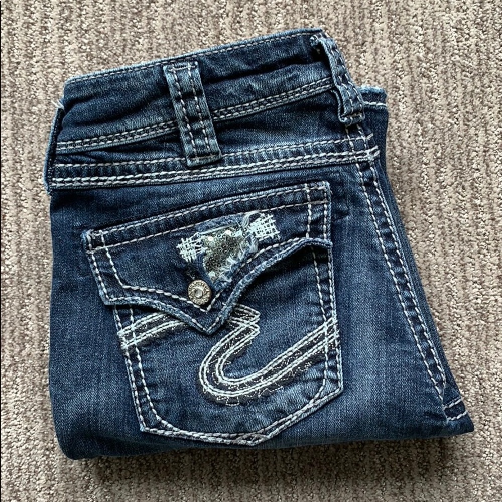 Silver sequin Suki Flap 17” W30/L31